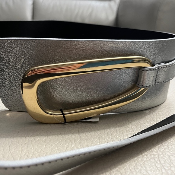 Zara Women’s Silver Sash Belt with Gold Buckle - Made in Spain - EU 85/US 34/M - Picture 7 of 11